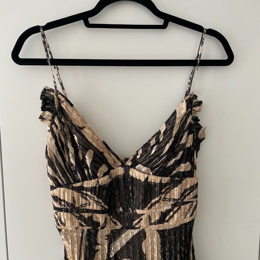 Johanna Ortiz Runway SS22 Espacio Sideral Midi Dress Sheer Caribe Ecru Black 4 - Picture 3 of 11